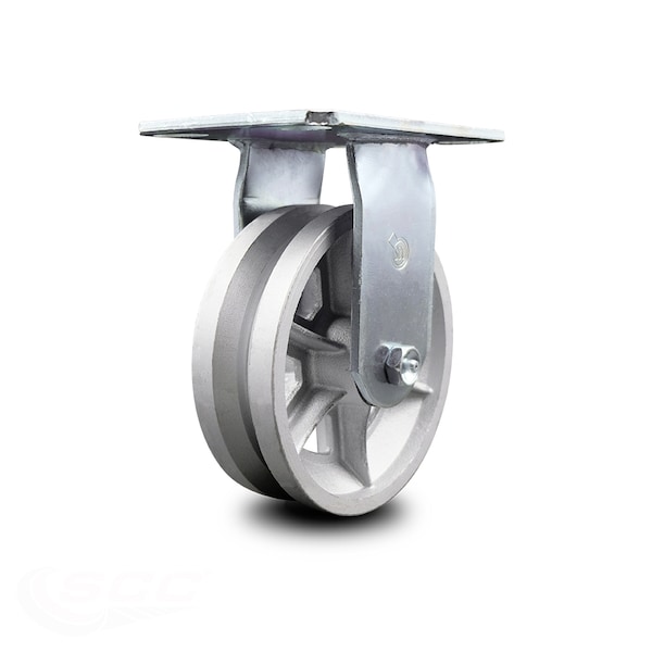 6 Inch Heavy Duty Top Plate V Groove Semi Steel Rigid Caster with Roller Bearing